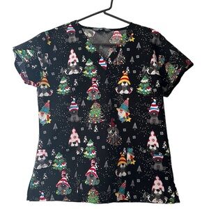Christmas Theme - Scrub Top - Size Medium